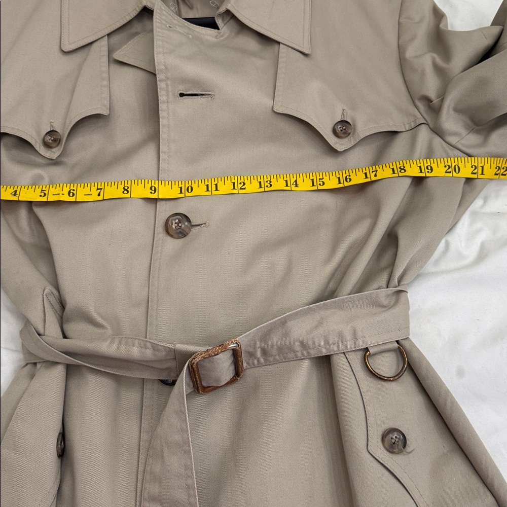 Christian Dior vintage Beige Trench Coat sz L - Picture 11 of 14